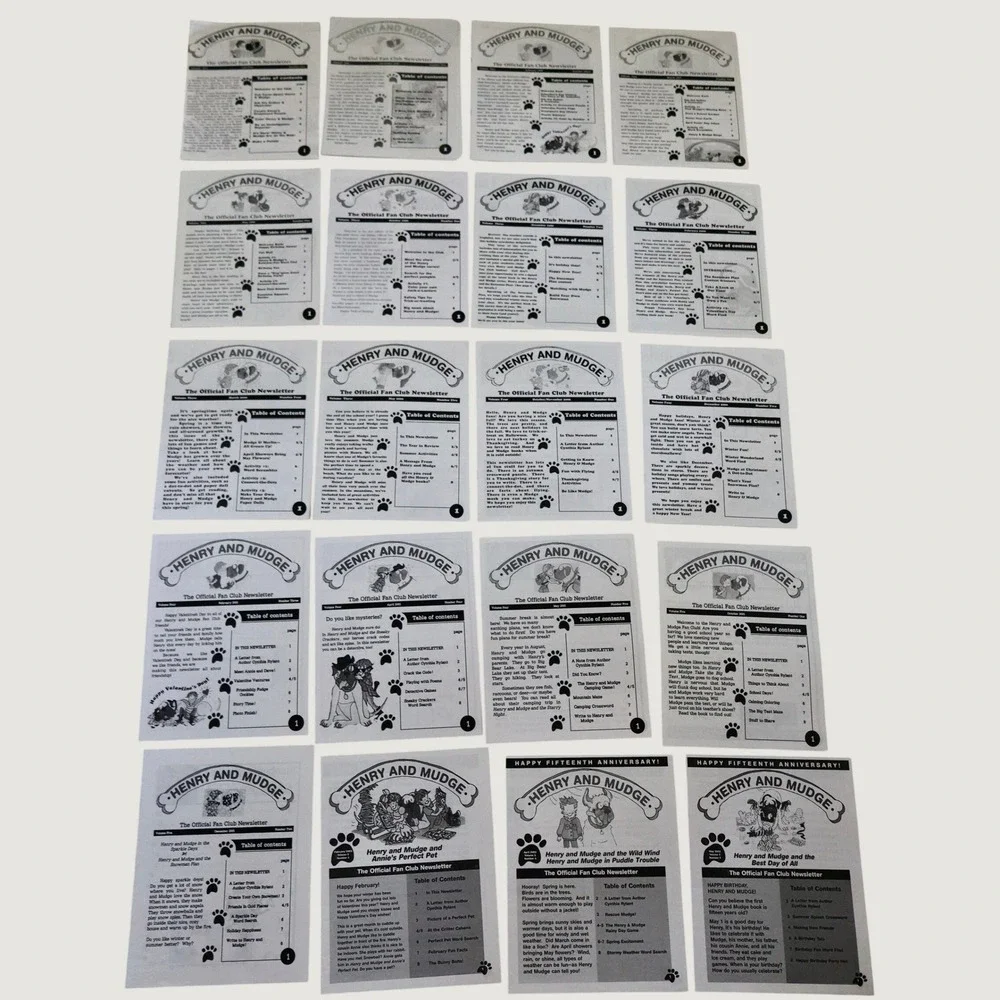 Henry and Mudge Classroom Fan Club Newsletter Activity Lot Vintage